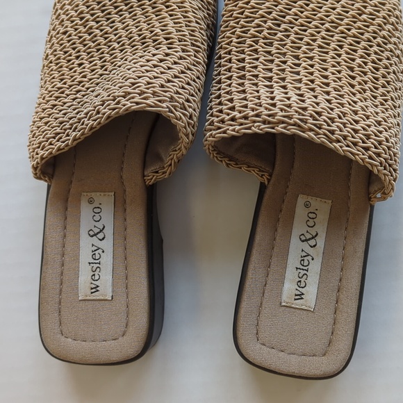 Wesley & Co. Neutral Slide Summer Sandal 6 Tan Brown - Picture 3 of 15
